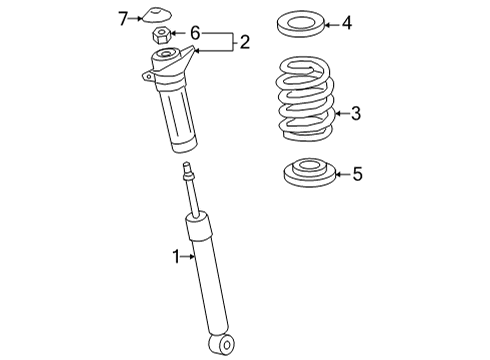 2022 Lexus NX250 Shocks & Components - Rear ABSORBER ASSY, SHOCK Diagram for 48530-79355