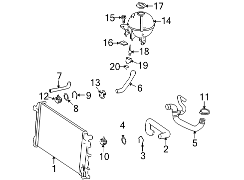 2007 Dodge Sprinter 2500 Radiator & Components Bottle-COOLANT Recovery Diagram for 68013656AA