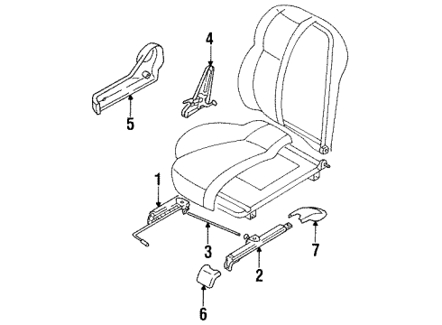 1994 Isuzu Pickup Seats & Track Components Wire, Ext Seat Adjuster Diagram for 8-94473-502-0