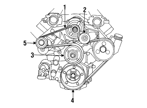 1993 Dodge Viper Belts & Pulleys Belt-A/C Compressor Diagram for 53010282AB