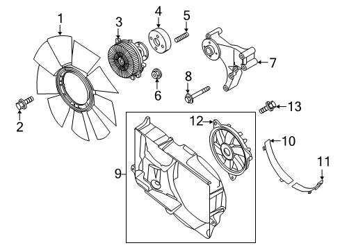 2020 Nissan NV2500 Cooling System, Radiator, Water Pump, Cooling Fan Bolt Diagram for 23390-4W000