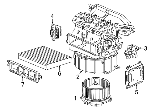 2019 Honda Civic A/C & Heater Control Units Lid, Filter Diagram for 79303-TEG-A31