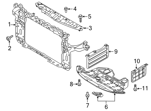 2011 Kia Sportage Radiator Support Cover-Radiator Grille Diagram for 863613W000