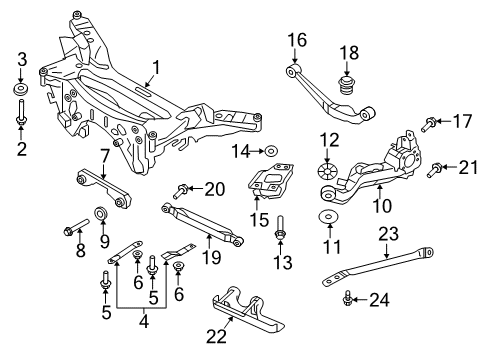 2015 Nissan Rogue Rear Suspension Components, Lower Control Arm, Upper Control Arm, Ride Control, Stabilizer Bar Rear Suspension Bound Bumper Assembly Diagram for 55240-4BA0A