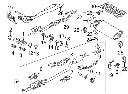 2020 Mitsubishi Outlander Sport Exhaust Components Bolt Diagram for MF241284