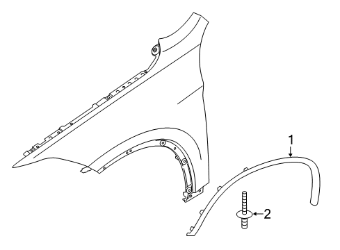 2021 BMW X1 Exterior Trim - Fender Wheel Arch Trim, Front Left Diagram for 51777332337