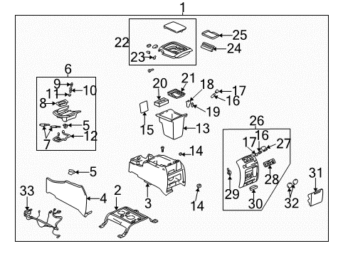 2001 GMC Sierra 1500 Center Console Compartment Asm-Front Floor *Pewter R Diagram for 15753148