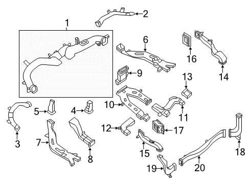 2015 Infiniti QX60 Ducts Grille-Rear Cooler Diagram for 27942-3JA0A