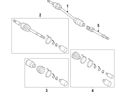 2021 Hyundai Kona Electric Axle Shafts & Joints, Drive Axles Joint & Shaft Kit-Front Axle W Diagram for 49526-K4000