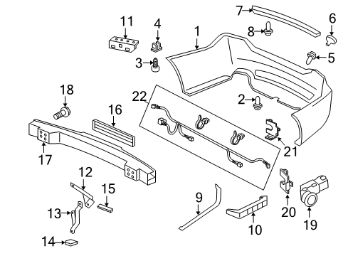 2012 Acura RL Rear Bumper Screw, Tapping (5X20) Diagram for 90112-SJA-000