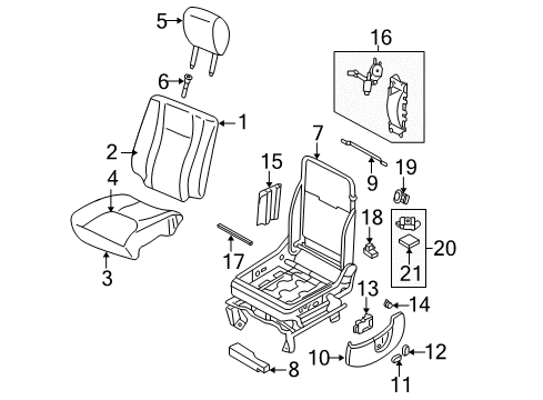 2005 Lincoln Navigator Power Seats Sleeve Diagram for 4L7Z-78610A16-BAA