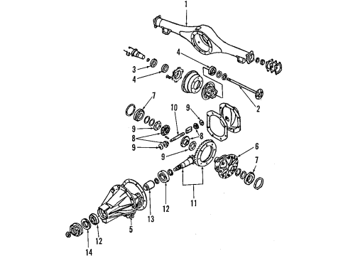1984 Nissan 720 Rear Brakes ABSORBER Shock Rear Diagram for 56210-25W28