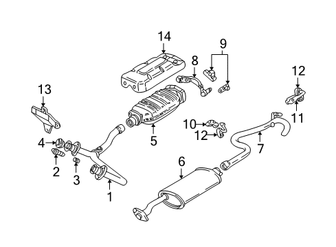1994 GMC Sonoma Exhaust Components Exhaust Tail Pipe Diagram for 15976980