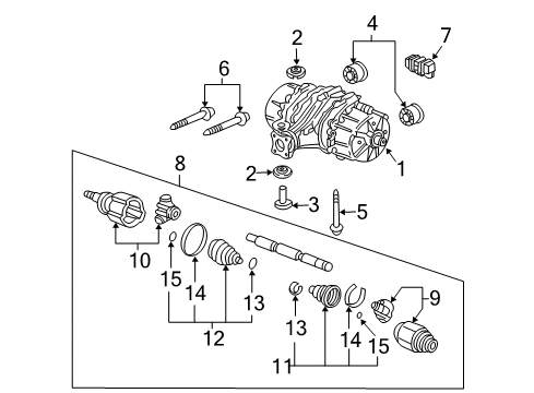 2006 Honda Pilot Axle & Differential - Rear Joint Set, Outboard Diagram for 42014-S9V-A50