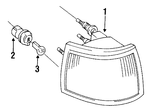 1995 Ford Ranger Park & Side Marker Lamps Park/Marker Lamp Diagram for F37Z-13200-B