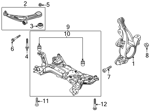 2022 Ford Escape Front Suspension Components Engine Cradle Front Bolt Diagram for -W719192-S439