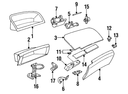 1994 BMW 840Ci Glove Box Control Unit Diagram for 51458124384