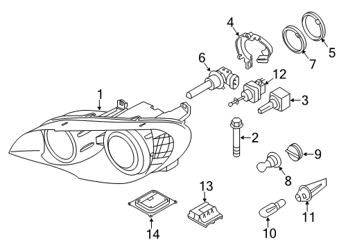 2010 BMW X6 Bulbs Bulb Socket, Side Marker Light Diagram for 63117204273