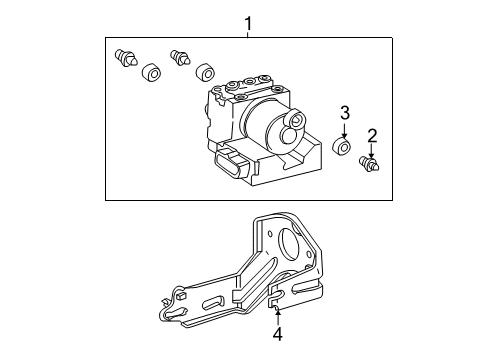 2003 Toyota Sienna Anti-Lock Brakes Actuator Support Bracket Diagram for 44591-08040