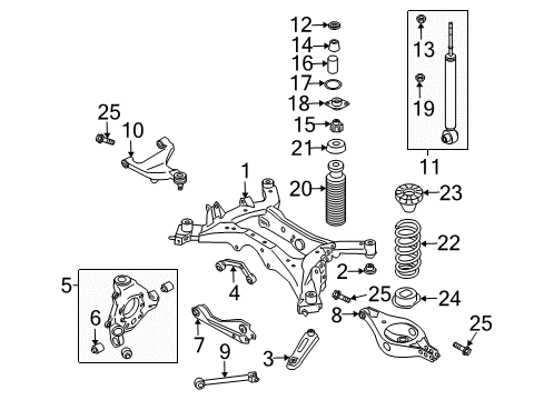 2003 Nissan Murano Rear Suspension Components, Lower Control Arm, Upper Control Arm, Stabilizer Bar Bolt Diagram for 55226-CA00A