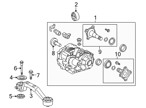 2011 Toyota Highlander Axle & Differential - Rear Differential Mount Diagram for 52380-48080