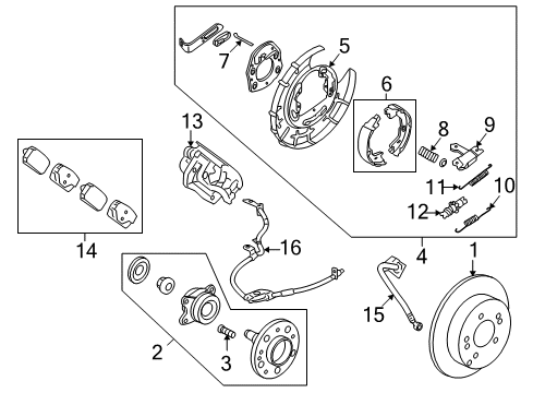 2007 Kia Rondo Brake Components Pad Kit-Front Brake Diagram for 581011DA00