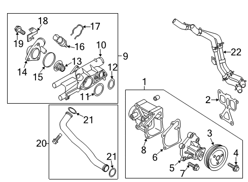 2015 Kia Sportage Powertrain Control Cover-Water Pump Diagram for 251252G400