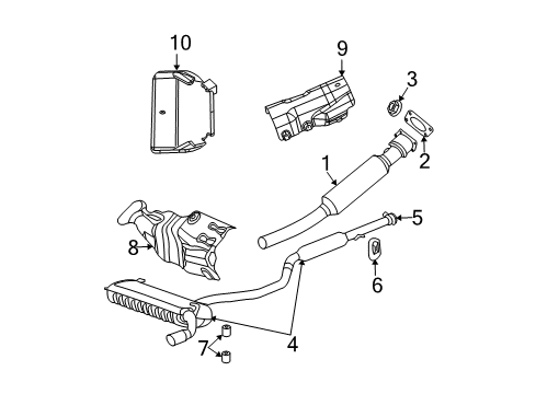 2013 Dodge Avenger Exhaust Components Clamp-Exhaust Diagram for 4578217AA