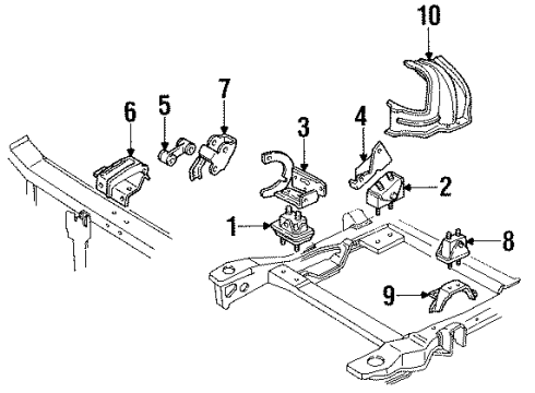 1995 Buick Regal Engine & Trans Mounting Bracket-Engine Mount Strut Diagram for 10220711