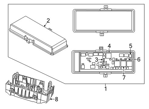 2017 Dodge Journey Fuse & Relay Bracket-Module Diagram for 68079356AB