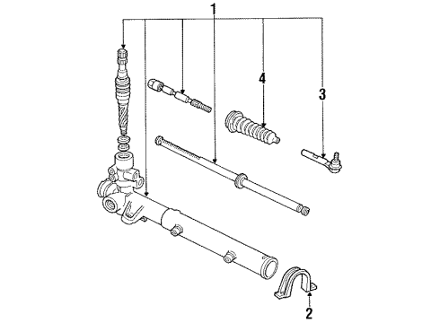 1991 Plymouth Acclaim P/S Pump & Hoses, Steering Gear & Linkage Power Steering Gear Diagram for R0400212