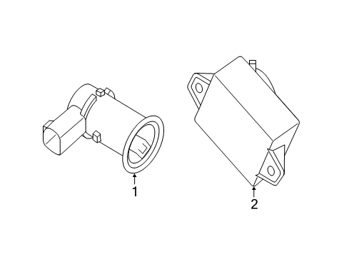 2019 Nissan Frontier Parking Aid Sensor Assy-Sonar Diagram for 25994-9BF1A