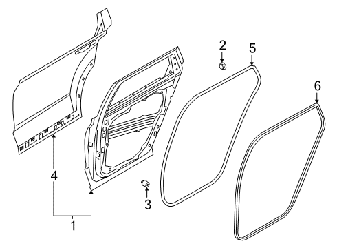 2020 Hyundai Palisade Rear Door Panel Assembly-Rear Door, RH Diagram for 77004-S8000