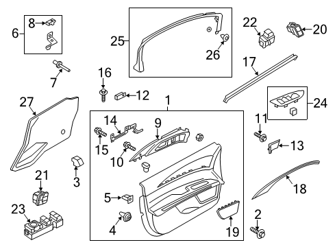 2020 Lincoln MKZ Interior Trim - Front Door Insert Panel Diagram for HP5Z-54239A00-AA