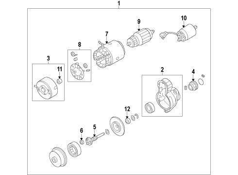 2010 Nissan Cube Starter Shift Lever Set Diagram for 23322-EN20A