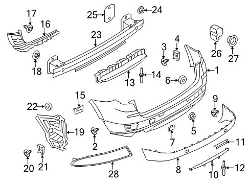 2011 BMW X3 Parking Aid Covering, Bottom Rear Diagram for 51127237453