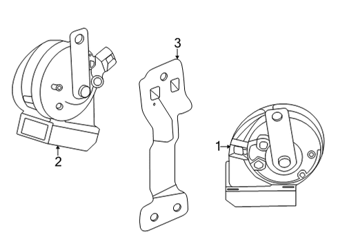 2022 Acura TLX Horn Horn Assembly (Low) Diagram for 38100-TGV-A12