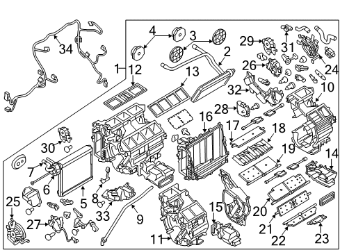 2012 Infiniti M35h Air Conditioner Duct Assembly-Foot Diagram for 27126-1MA0A