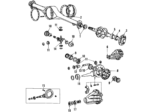 1991 Toyota Pickup Rear Axle, Differential, Propeller Shaft Bearing Assembly, Center Support Diagram for 37230-35090