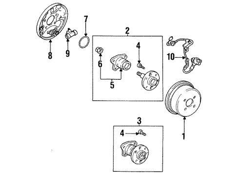 1993 Toyota Corolla Rear Brakes O-Ring Diagram for 90301-61002