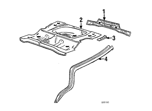 1986 Toyota Tercel Rear Body Floor Pan Diagram for 58301-16901