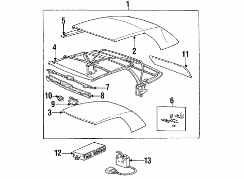 1996 BMW 328i Top Cover & Components Cover Diagram for 54318169870