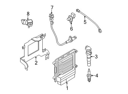 2015 Kia Sorento Ignition System Engine Computer Module Diagram for 391132GBK6