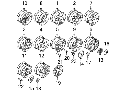 2004 BMW 745i Wheels & Trim Valve Caps Rdc Diagram for 36111095436