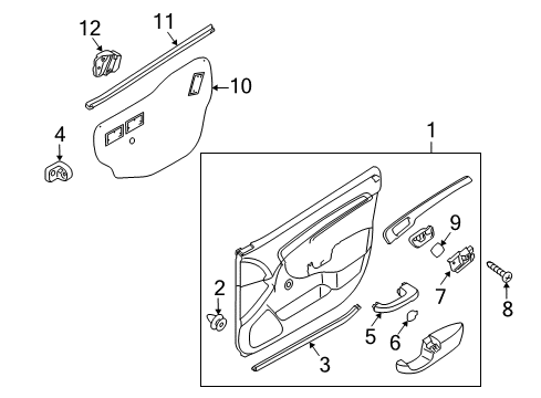 2012 Kia Forte Interior Trim - Front Door Seal-Front Door Trim LH Diagram for 823911M000