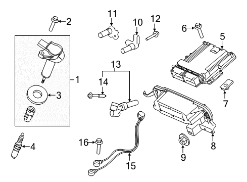 2017 Ford F-150 Ignition System Bracket Diagram for FL3Z-12A659-A
