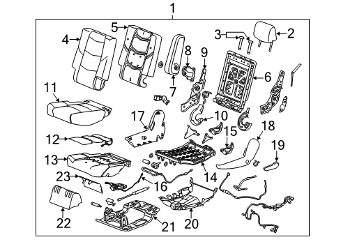 2015 Cadillac Escalade ESV Heated Seats Cushion Shield Diagram for 23292959