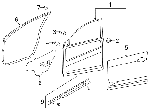 2017 Nissan Rogue Sport Front Door Cover-Sash Inner, RH Diagram for 802D4-DF30A