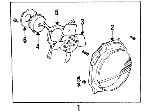 1996 Isuzu Rodeo A/C Condenser Fan Stay, Fan Motor Diagram for 8-94373-187-0