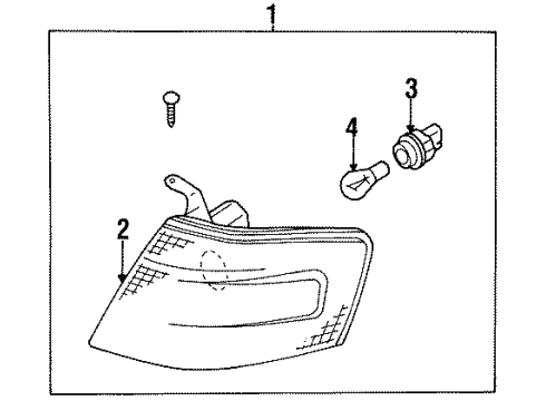 1997 Nissan Sentra Bulbs Body Assy-Front Combination Lamp, RH Diagram for 26124-4B000